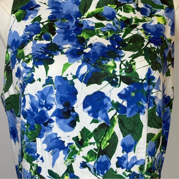 MILLY Capri Floral Sleeveless Dress Cotton Fit And Flare Women’s Size 10 - Picture 8 of 12